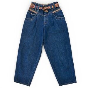 Vintage Mexx 90s Blue High Rise Loose Pleated Balloon Paperbag Mom Jeans 6